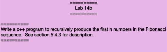 Solved Lab 14b Write a c++ program to recursively produce | Chegg.com