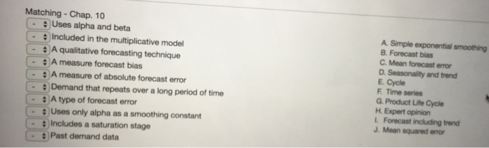 Solved Matching Chap 10 Uses Alpha And Beta Included In Chegg