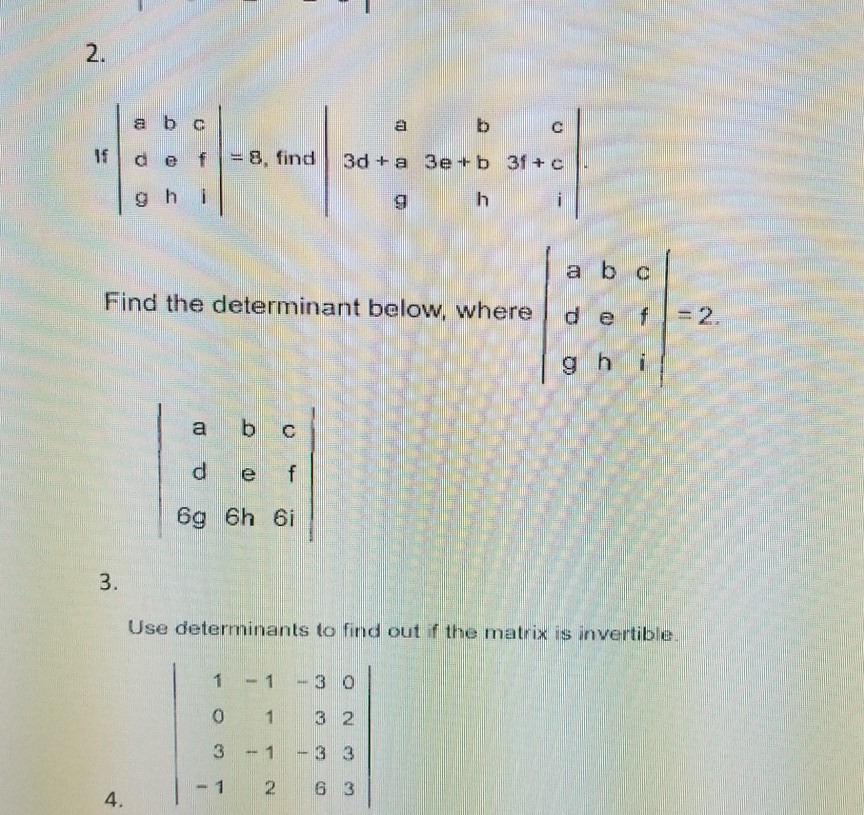 Solved 2. A B C If I D E F-8, Find! 3d + A 3e + B 3f + C G H | Chegg.com