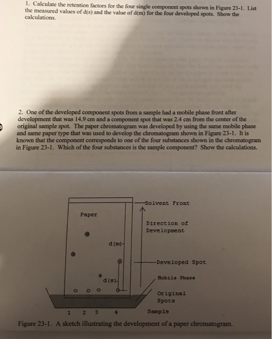 Solved 1. Calculate the retention factors for the four | Chegg.com