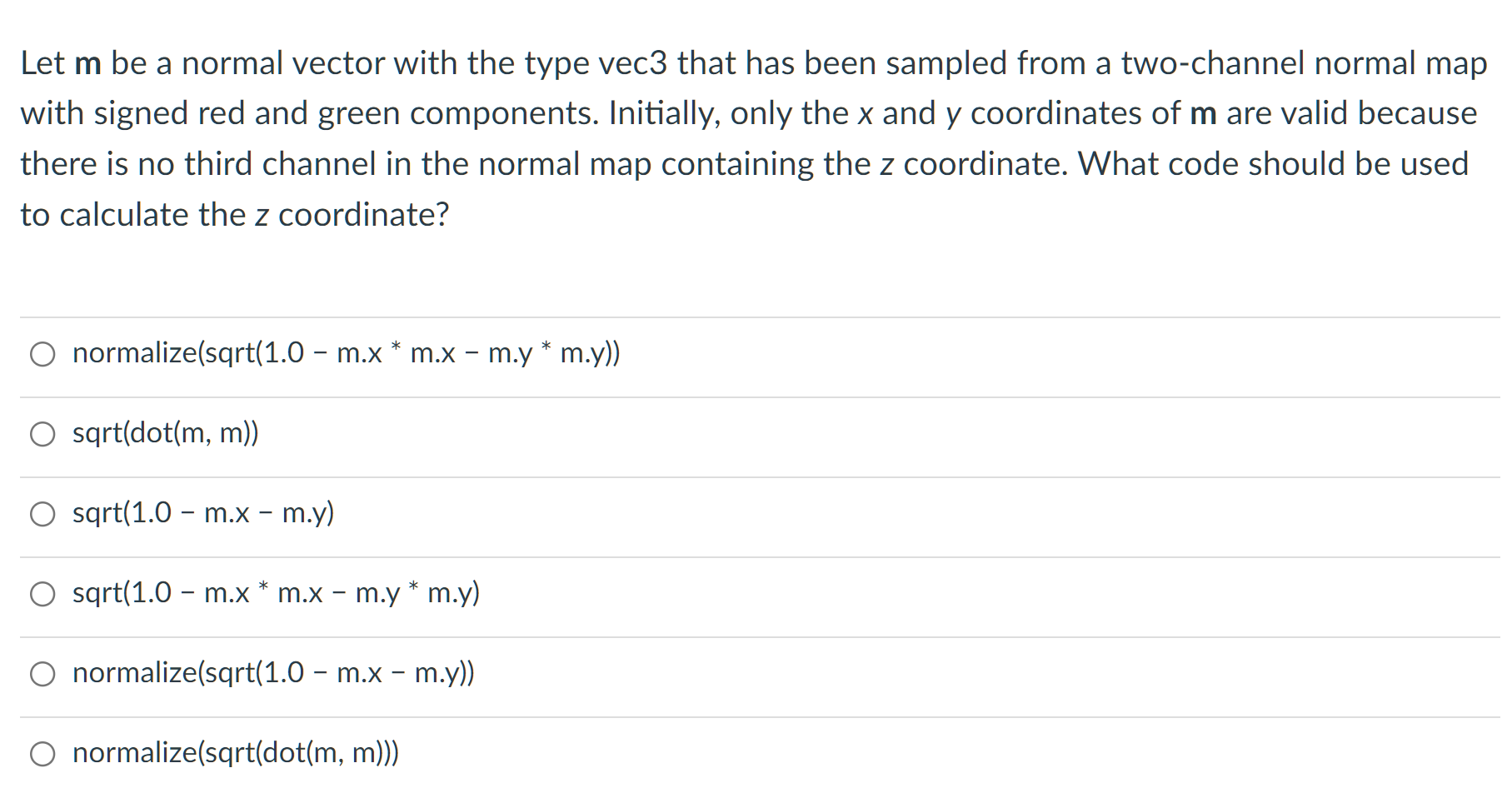 Solved Let m be a normal vector with the type vec3 that has | Chegg.com