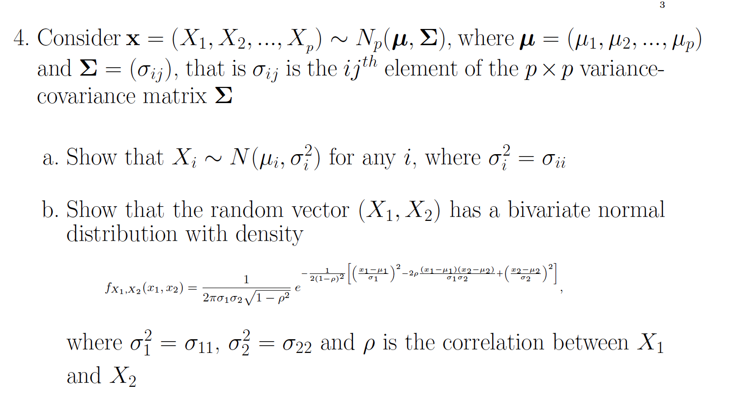 Solved Consider x=(X1,X2,…,Xp)∼Np(μ,Σ), where μ=(μ1,μ2,…,μp) | Chegg.com