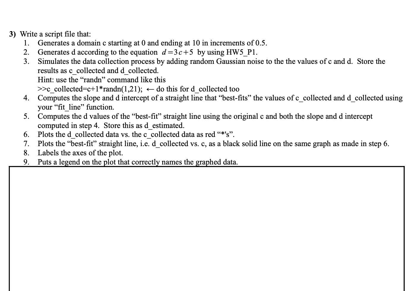 Solved 3) Write a script file that: 1. Generates a domain c | Chegg.com