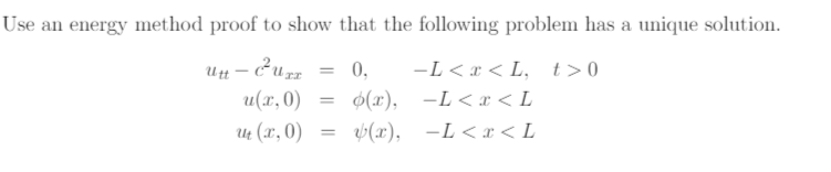 Solved Use an energy method proof to show that the following | Chegg.com
