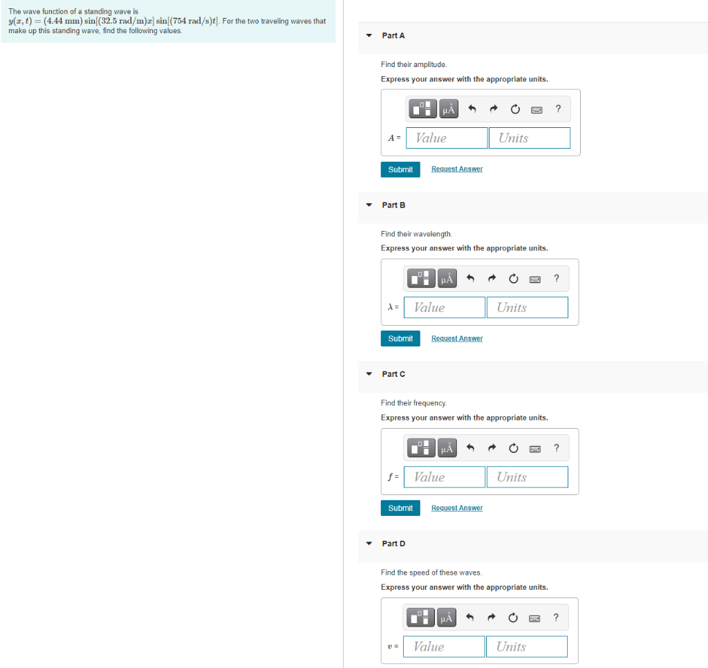 Solved The wave function of a standing wave is y(x, t) = | Chegg.com