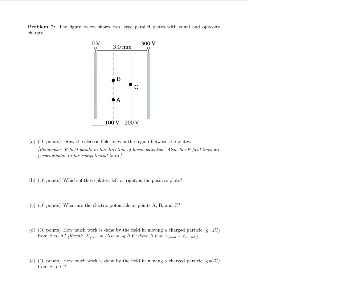 Solved Problem 2: The figure below shows two large parallel | Chegg.com