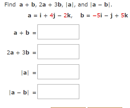 Solved Find A+b,2a+3b,∣a∣, And ∣a−b∣ | Chegg.com