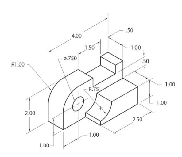 Solved Draw a Multiview of the Lathe Stop with a 1/2 Solid | Chegg.com