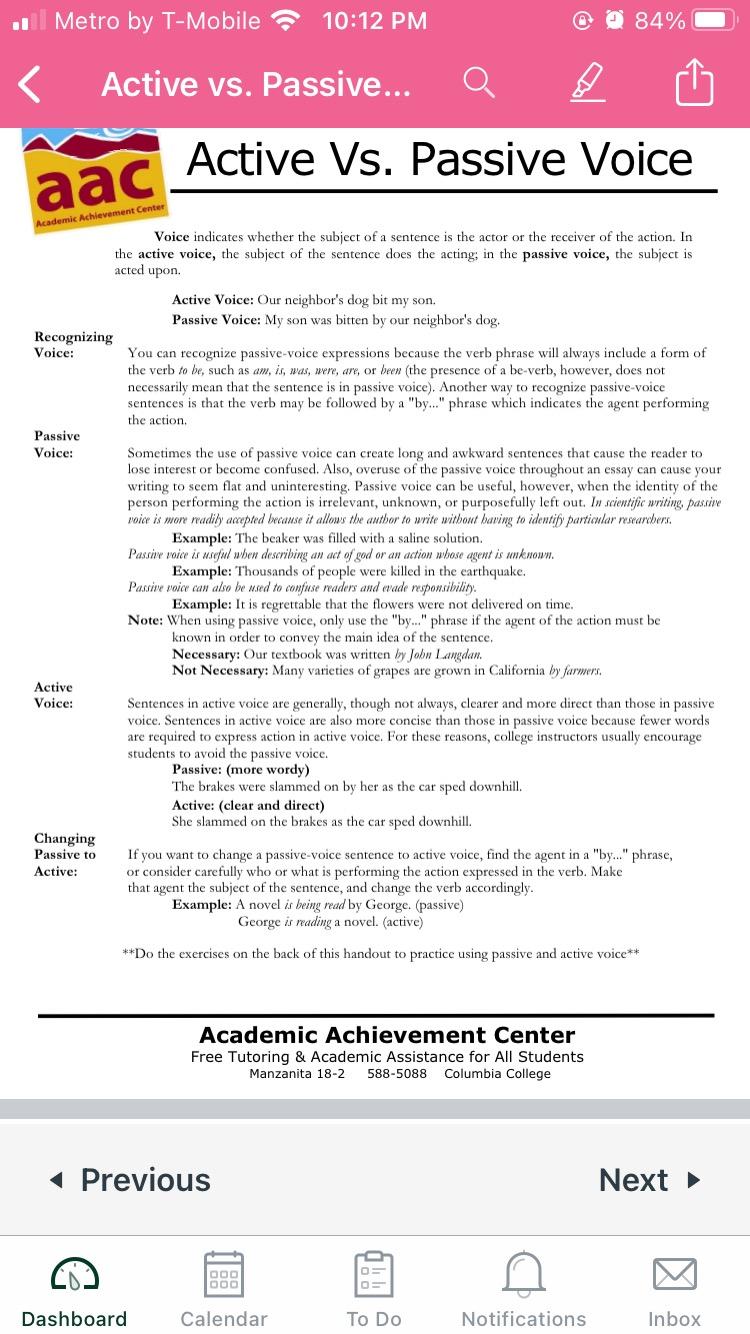 Active vs. Passive Voice