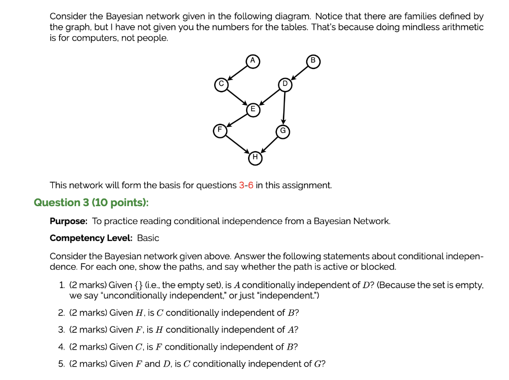 Solved Consider The Bayesian Network Given In The Following | Chegg.com