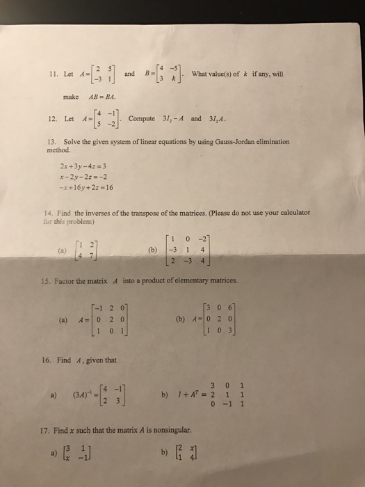 Solved Let A [2 5 3 1] And B [4 5 3 K] What