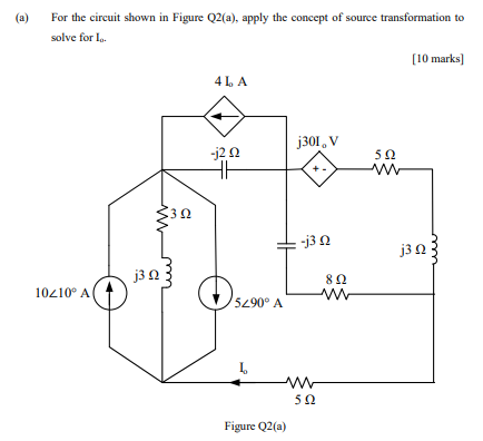 Solved (a) For the circuit shown in Figure Q2(a), apply the | Chegg.com