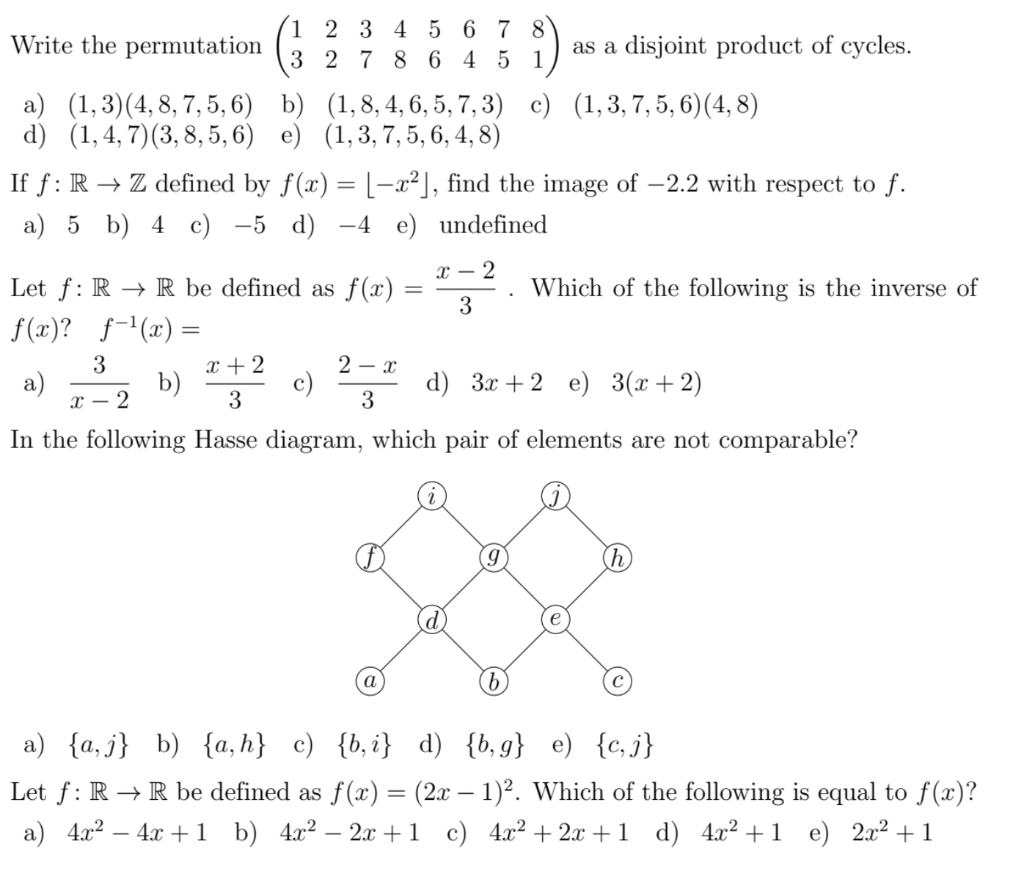 Solved 8 1 2 3 4 5 6 7 Write The Permutation 3 2 7 8 6 Chegg Com