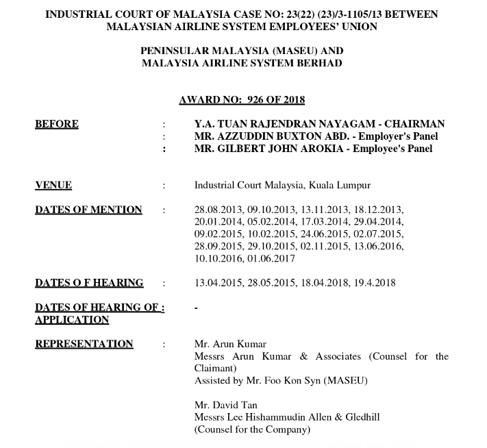 Industrial Court Of Malaysia Case No 23 22 Chegg Com