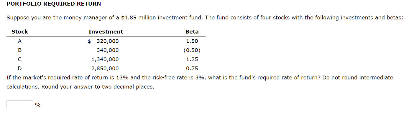 Solved EXPECTED AND REQUIRED RATES OF RETURN Assume that the | Chegg.com