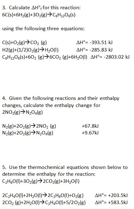 Solved Hess's Law Problem, Please Solve All 3. I Know How To | Chegg.com