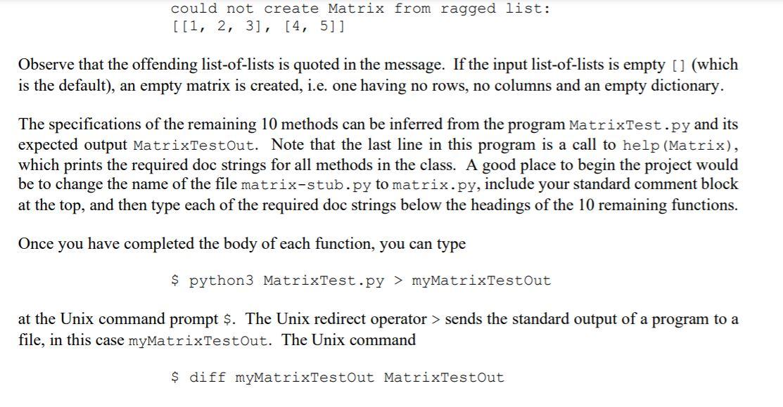Solved In this assignment you will write a Python class | Chegg.com