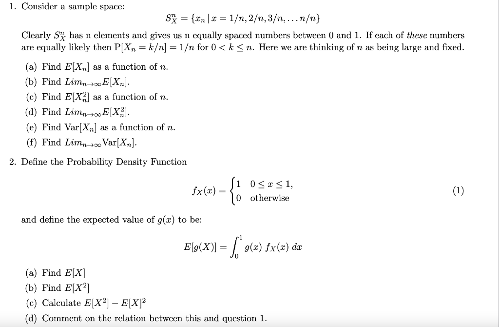 Solved 1. Consider a sample space: | Chegg.com