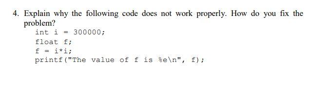 Solved 4. Explain why the following code does not work | Chegg.com