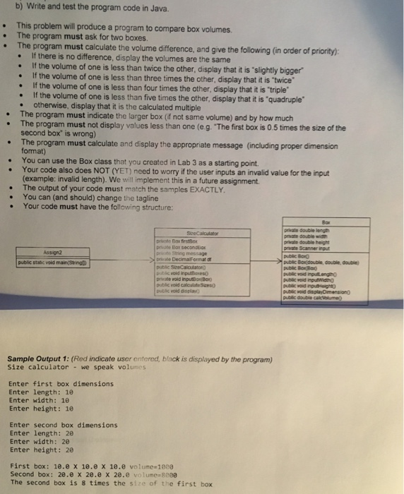 Solved b) Write and test the program code in Java. This | Chegg.com