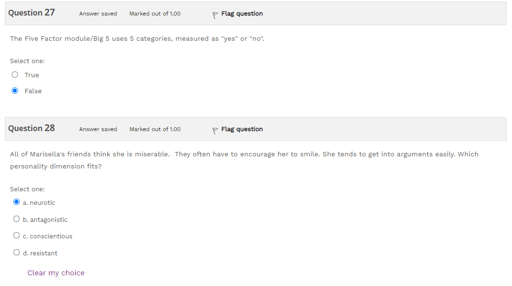 Solved Question 1 Answer saved Marked out of 0.50 P Flag | Chegg.com