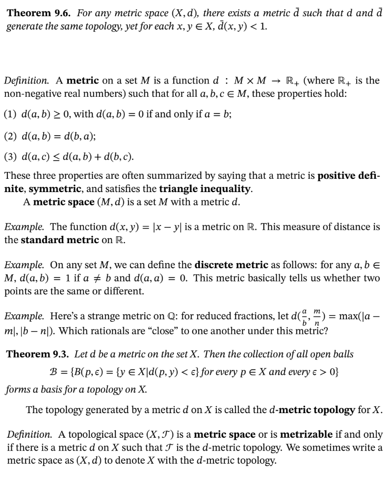 Solved Theorem 9 6 For Any Metric Space X D There Ex Chegg Com