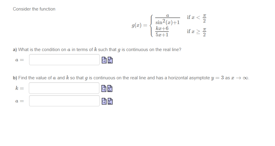 Consider The Function If R 5 Sin2 Ae 1 Ka 6 5x 1 Chegg Com