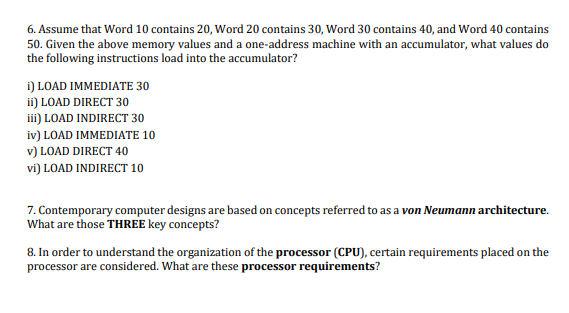 Solved 6 Assume That Word 10 Contains Word Contai Chegg Com