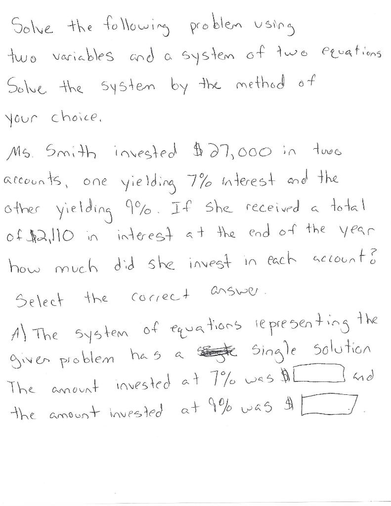 Solved Solve the following problem using two variables and a | Chegg.com