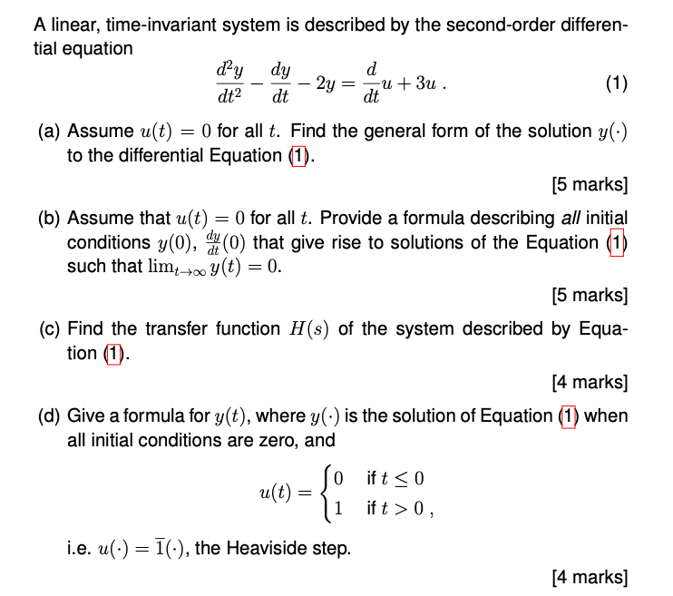 Solved A linear, time-invariant system is described by the | Chegg.com