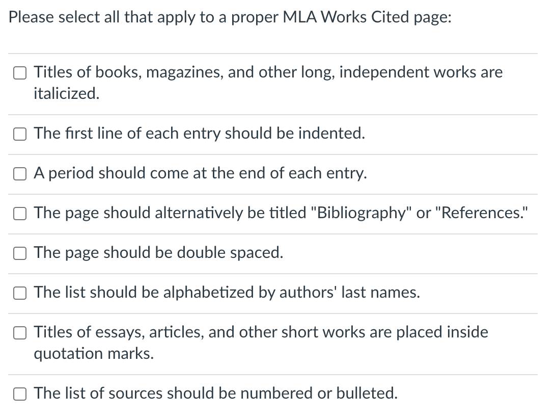 What do you do to the second line store of a single entry on a works cited page