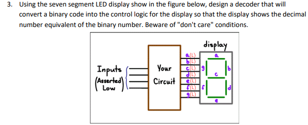 Solved 3. Using the seven segment LED display show in the | Chegg.com