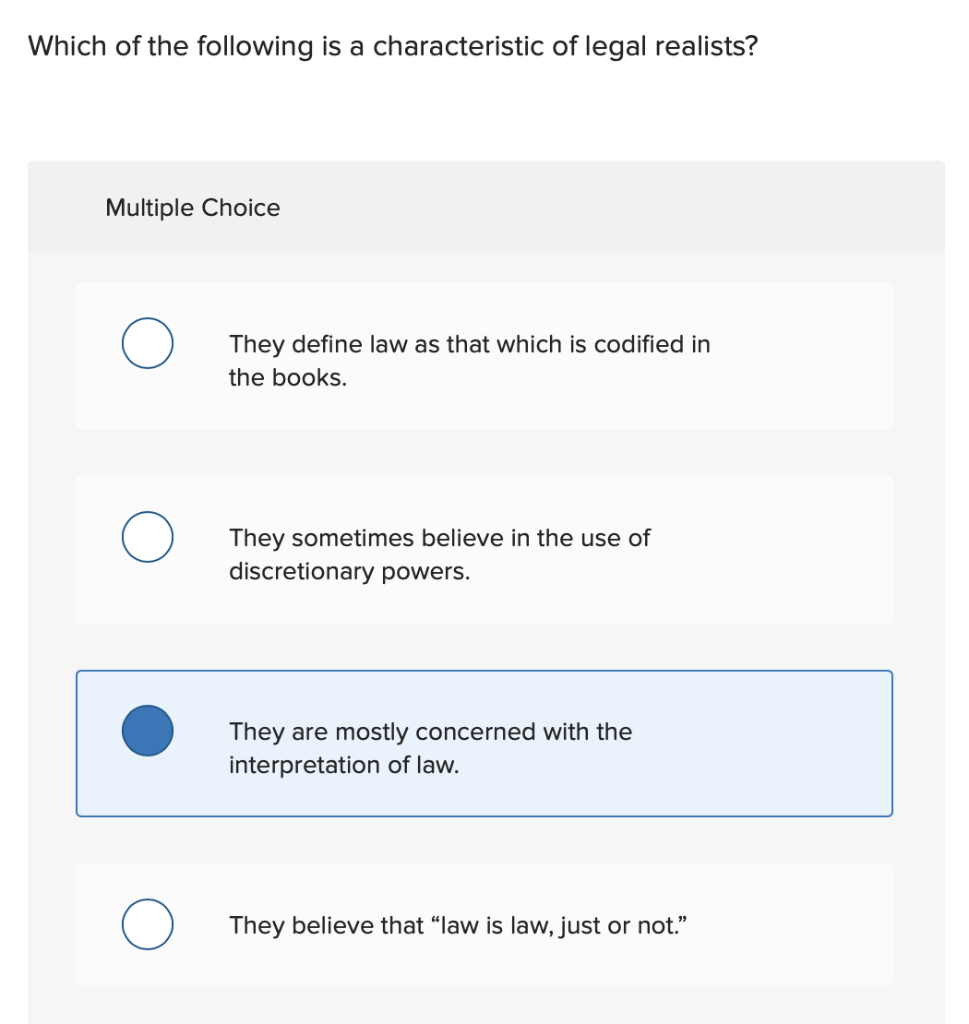 Solved Which of the following is a characteristic of legal | Chegg.com