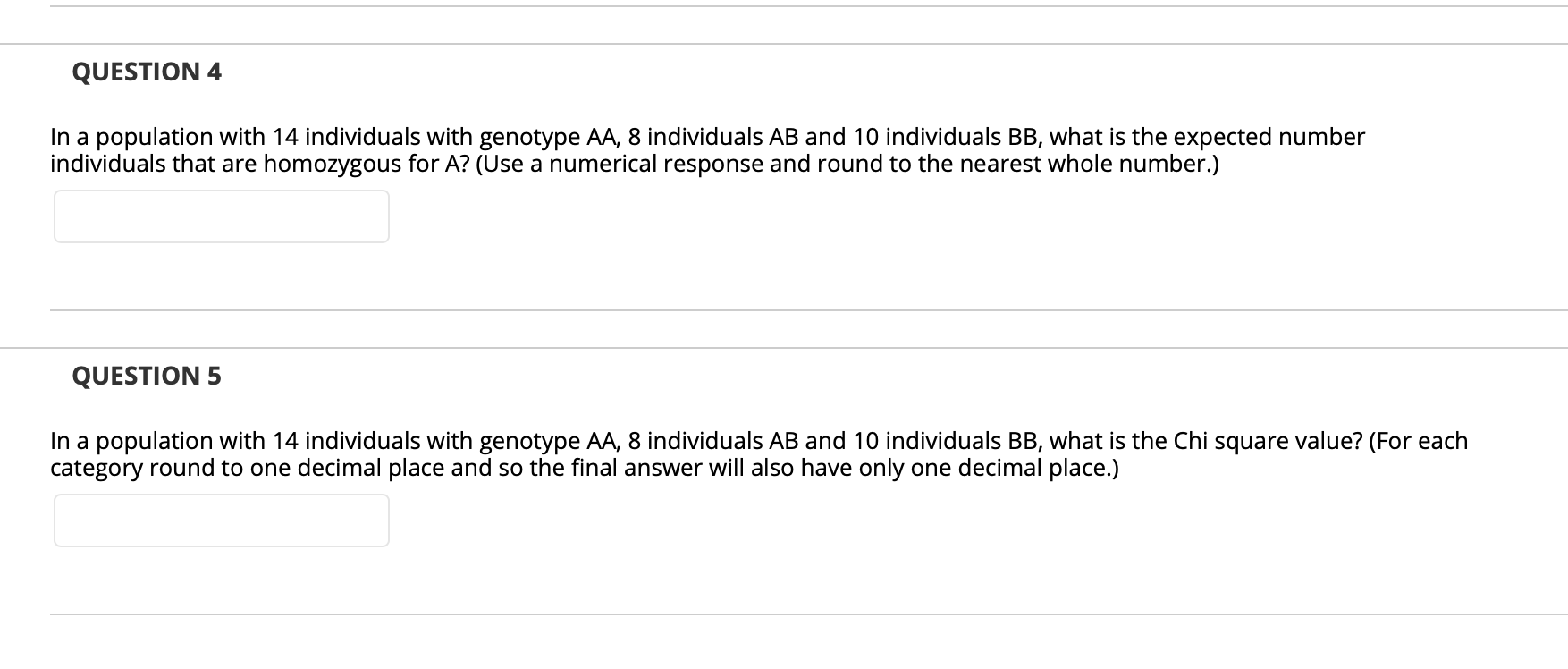 Solved QUESTION 4 In a population with 14 individuals with | Chegg.com