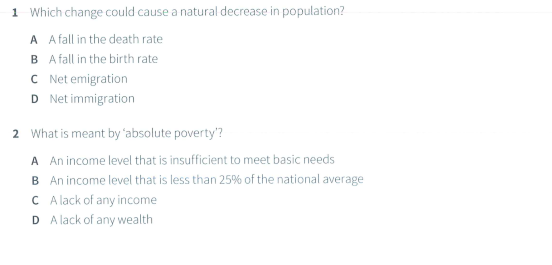 Solved 1 Which change could cause a natural decrease in | Chegg.com