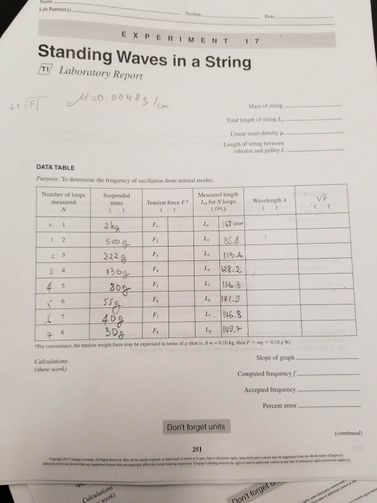 standing waves experiment lab report