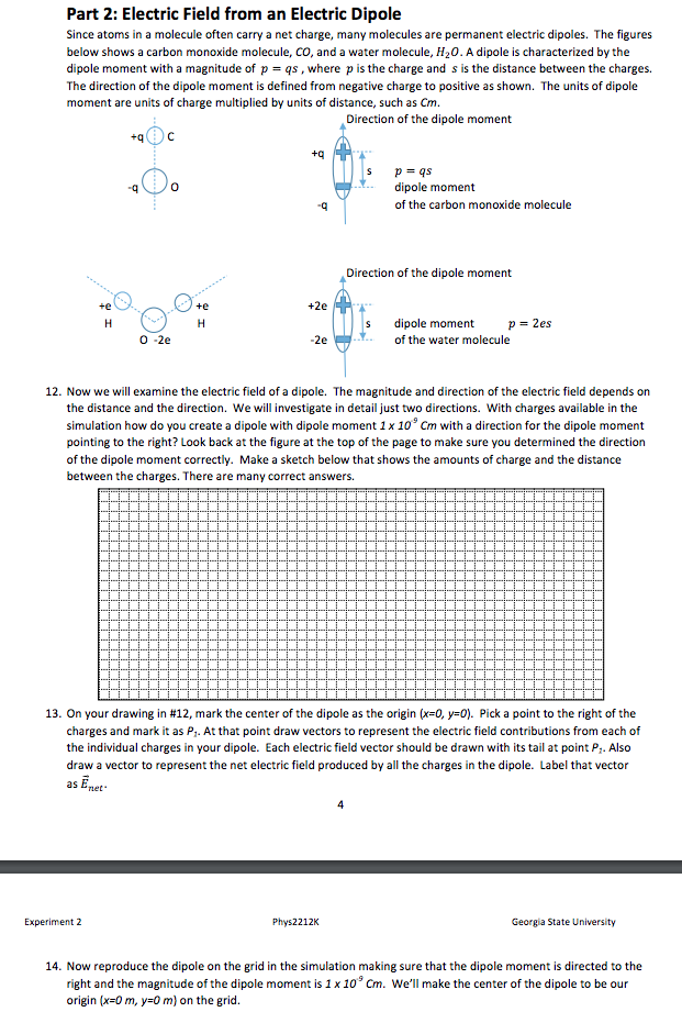 Part 2: Electric Field from an Electric Dipole Since | Chegg.com