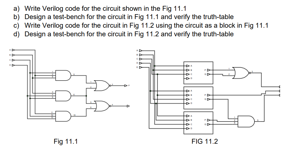 Solved A) Write Verilog Code For The Circuit Shown In The | Chegg.com