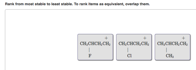Solved Rank from most stable to least stable. To rank items | Chegg.com