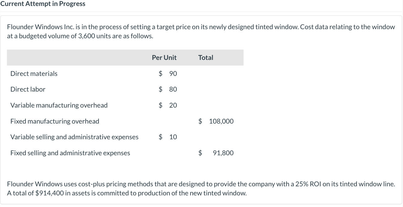 Solved Compute The Markup Percentage Under Variable Cost 8135