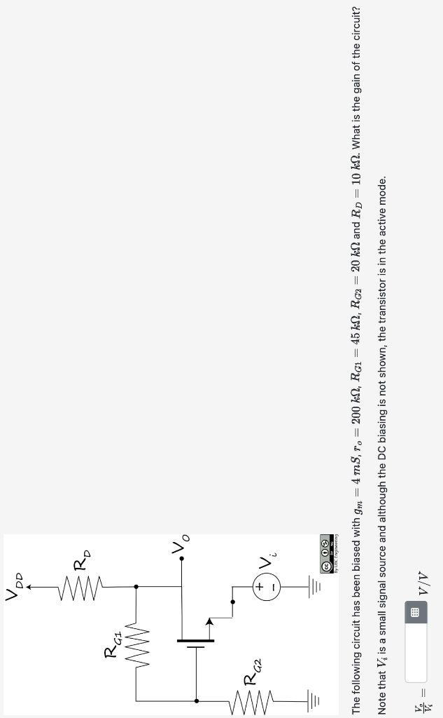 Solved The following circuit has been biased with | Chegg.com