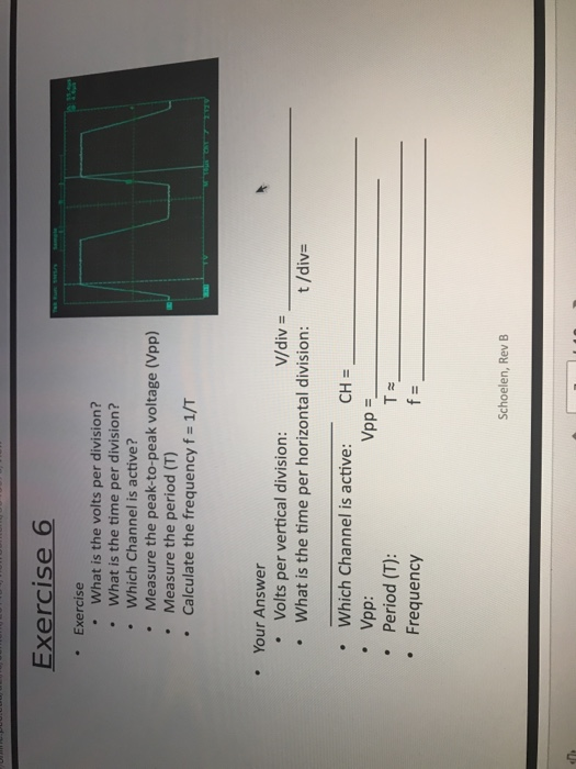 Exercise 4 . Exercise What is the volts per division?