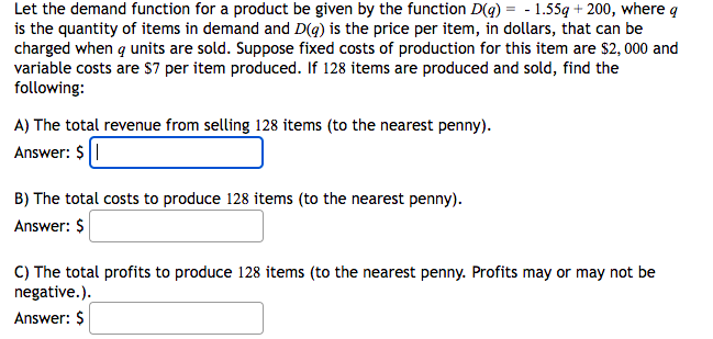 Solved Let the demand function for a product be given by the | Chegg.com