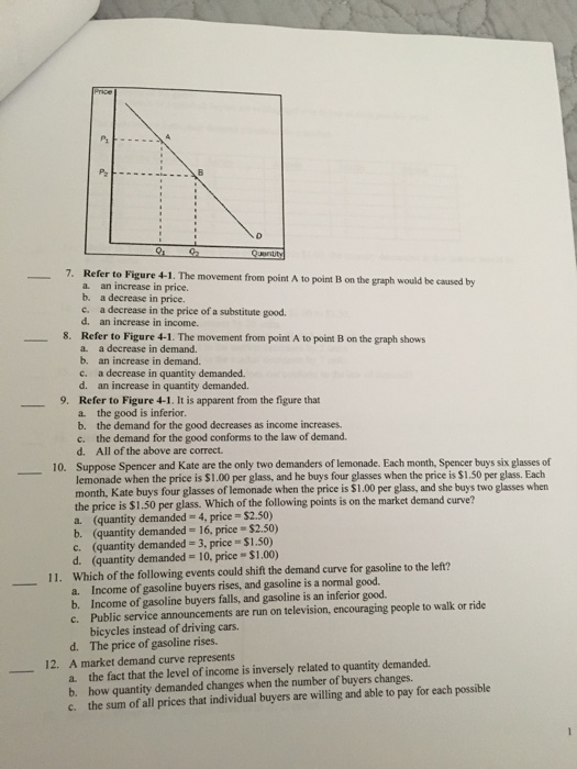 Solved Homework Chapter 4 Multiple Choice Identify the | Chegg.com