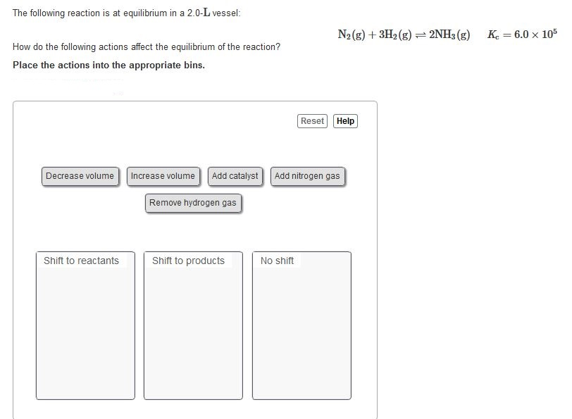 Solved The following reaction is at equilibrium in a 2.0-L | Chegg.com