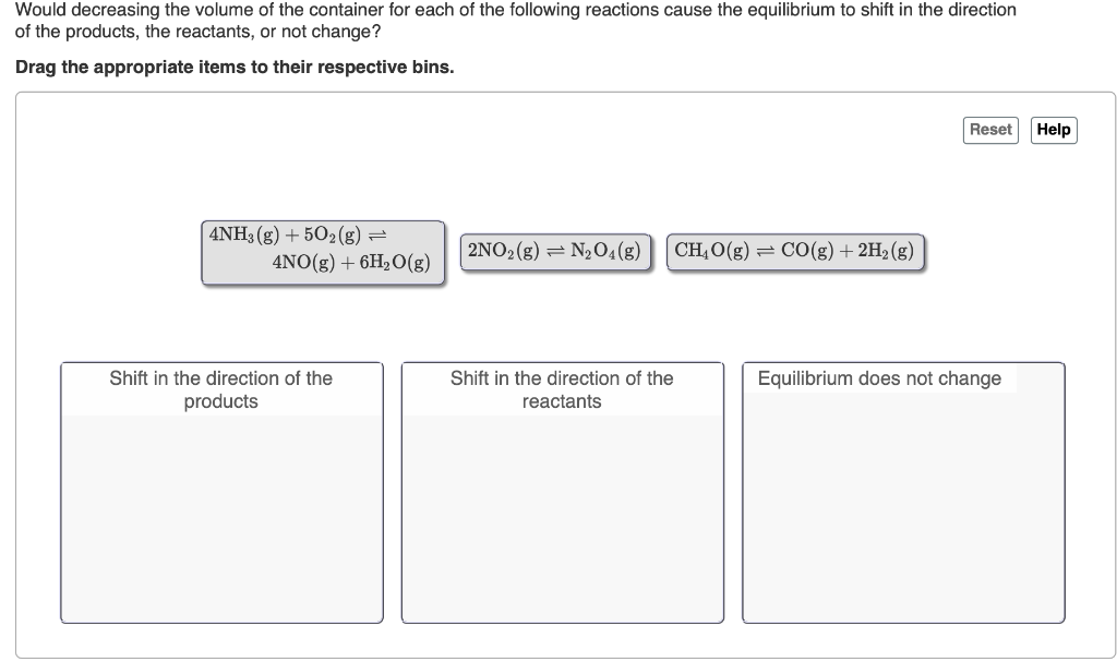 Solved Would decreasing the volume of the container for each | Chegg.com