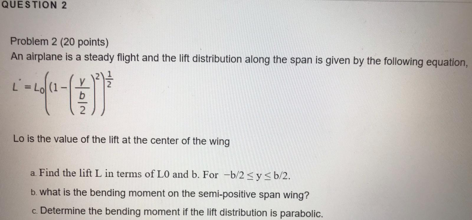 Solved QUESTION 2 Problem 2 (20 points) An airplane is a | Chegg.com