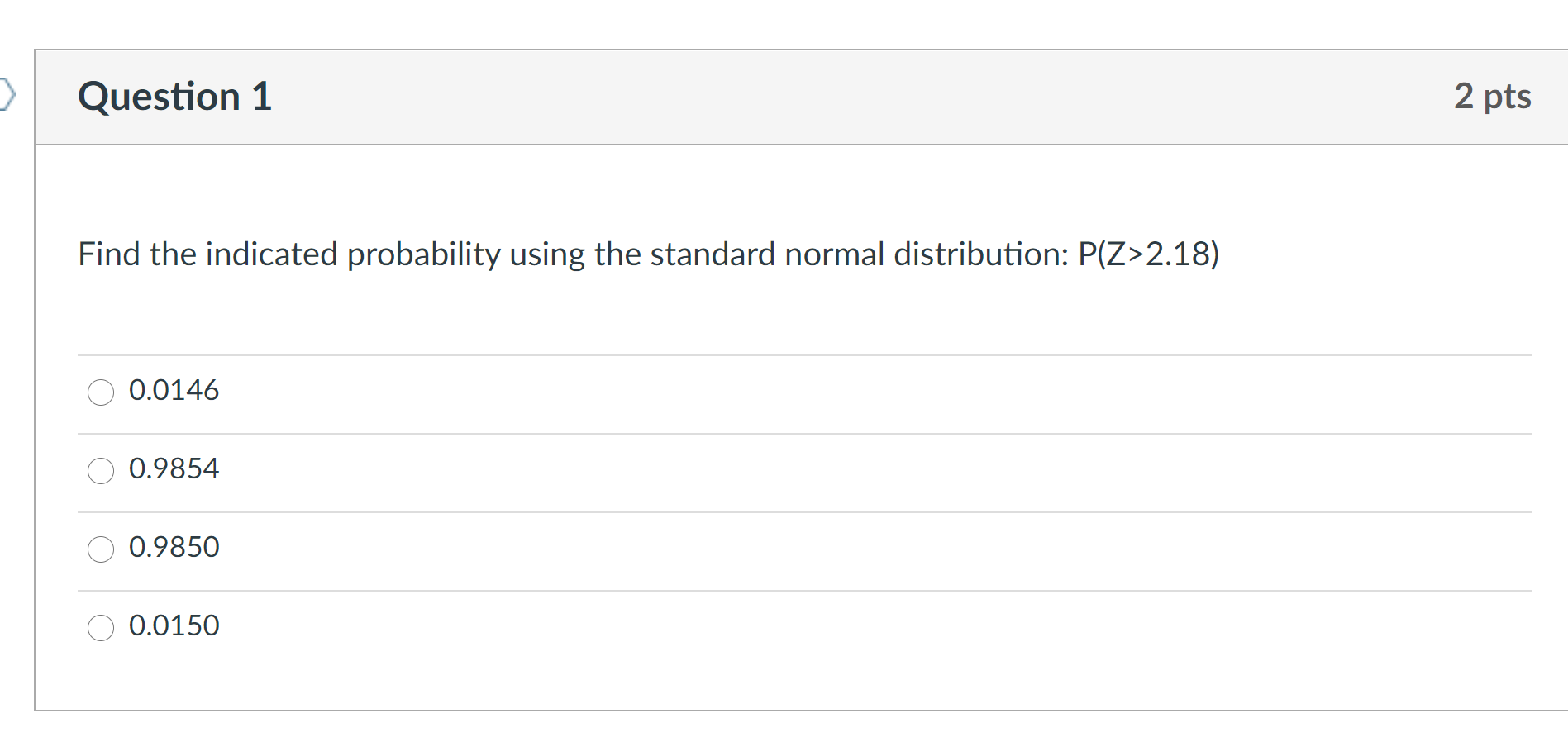 Solved 3 Question 1 2 pts Find the indicated probability | Chegg.com