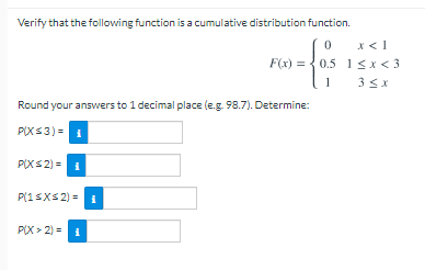Solved Verify that the following function is a cumulative | Chegg.com
