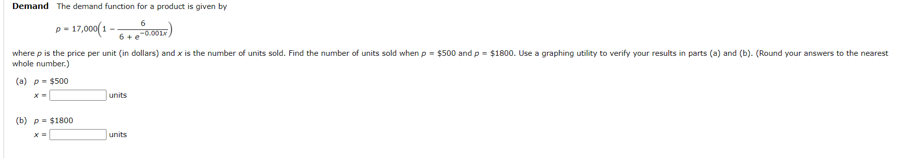 Solved Demand The demand function for a product is given by | Chegg.com